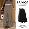 Pantalones de traje holgados para mujer estilo Old Money, finos de verano, de tiro bajo, casuales, con caída, minimalistas, para ir al trabajo, rectos, de pierna ancha