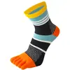 Nuevos Calcetines de Algodón Peinado Puro para Hombre de Cinco Dedos de Caña Media Coloridos Engrosados Calientes para Dedos El Más Vendido en Amazon