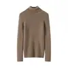 Suéter de Cashmere com Gola Alta Consinee para Mulheres 100% Cashmere Puro Listrado Slim Fit Tricô Sem Costura Suéter para Usar por Baixo