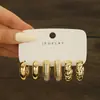 Joyería Popular de Venta Caliente Transfronteriza Conjunto de Pendientes Metálicos Geométricos Europeos y Americanos para Mujer Pendientes de Gota de Agua con Forma de C Joyería Accesorios de Alta Gama