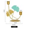 Venta al por Mayor para el Hogar Creativo Candelabro Hoja de Ginkgo Hierro Corazón de Durazno Candelabro Color Pintado a Mano Adornos Decorativos de Escritorio Transfronterizo