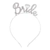 Diadema corona de novia de moda europea y americana, accesorio de boda, diadema con letra de aleación y pedrería para novia, accesorio para el cabello