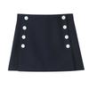Venta al por mayor comercio exterior transfronterizo para mujer verano 2025 estilo europeo y americano de doble botonadura color liso línea A pantalones falda shorts mujer E26094