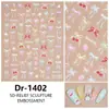 Redanco5D Repujado Popular Dibujos Animados Pegatina para Uñas Fresa Lazo Estéreo Calcomanía para Uñas Dr1402