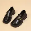 Mocasines de suela gruesa estilo británico para mujer, nuevos zapatos de cuero slip-on Mary Jane para primavera y otoño 2026, zapatos de vestir únicos para uniforme JK