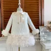 Vestido infantil, novo estilo outono 2026, com um toque luxuoso e elegante, top de tule sem mangas e um pequeno vestido inspirado em Chanel