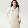 Cárdigan de punto de cachemira para mujer, estilo corto para otoño, con cuello desmontable de piel sintética, nueva moda 2026, chaqueta versátil con solapa