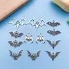 Misturado 12 Morcego Branco K Halloween Pingente Criativo Engraçado Mini Colar Pulseira Liga Galvanizada Pingente com Contas
