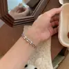 Pulsera Brillante de Gama Alta para Mujer Plata S925 Diseño de Nicho Ins Pulsera de Estilo Frío Simple Pulsera de Cadena Lisa