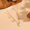 Joyas de Acero de Titanio Elegante Pulsera de Margarita para Mujer Pulsera con Diseño de Concha de Diamante Pulsera de Flor de Lujo para Mujer