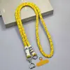 Cuerda Trenzada Colorida Gruesa con Bloques de Color y Hebilla en Forma de Corazón para Colgar Fundas de Teléfono, Adecuada para Hombres y Mujeres, Duradera y Cómoda