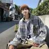 Camisa xadrez versátil para homens, novo estilo de outono, oversized americana, estilosa e casual, jaqueta camisa de manga comprida solta