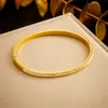 Europa e Estados Unidos moda transfronteiriça simples elegante temperamento não desbota banhado a ouro diamante geométrico redondo liso pulseira de aço inoxidável
