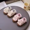 Primeros zapatos para caminar de bebé niña con lazo, zapatillas cerradas para niños pequeños de 0 a 2 años, nuevos zapatos de malla estilo princesa de primavera para niñas pequeñas