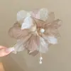 2026 Primavera Novo Estilo Grampo de Cabelo Flor de Renda High-End Franja Lateral Presilha de Cabelo Acessório de Cabelo Grampo para Cabelo Solto Presilha Bb