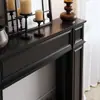 Gabinete Decorativo Negro para Chimenea para Sala de Estar, Interior del Hogar, Exhibición de Bodas, Divisor Estrecho de Madera Maciza para Entrada, Gabinete Estrecho Vintage Francés