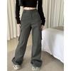 Pantalones de estilo retro americano para mujer, diseño moderno de verano 2024, cintura alta, adelgazantes, informales, de pierna ancha y largos.