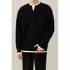 Suéter vermelho de gola V com design falso de duas peças para homens, novo estilo outono e inverno, tricô do ano zodiacal, jaqueta de camada interna, top de Ano Novo