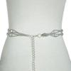 Nueva cadena de cintura de baile de marinero europeo y americano transfronteriza para damas, moda coreana, diamante doble plateado, cadena de cintura para danza del vientre