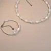 Collar y pulsera de plata de ley S925 Ni Ni con concha de mariposa blanca y perla de gato blanco, cadena de cuello de concha de madre de moda, venta directa de fábrica