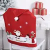 Fundas de Silla Navideñas Nuevas Transfronterizas, Decoraciones Navideñas, Fundas de Tela para Sillas de Comedor, Fundas para Respaldo de Silla, Tapas Decorativas para Silla de Papá Noel y Muñeco de Nieve