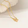 Acero de Titanio Hebilla M que no se decolora Cadena Hueso de Serpiente 2024 Nuevo Collar Sencillo para Mujer Cadena Plana Versátil para el Trabajo Cadena para la Clavícula