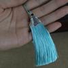 Nuevos accesorios DIY de alta calidad borla de rayón Xizang aleación de plata tapa de boca de pez borla capuchón plano Xiangyun oreja colgante