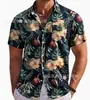 Moda Casual Havaiana de Férias na Praia para Homens Europeus e Americanos, Camisa de Manga Curta com Estampa Digital 3D, Fabricante Transfronteiriço
