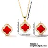 Colar Brincos Trevo de Quatro Folhas Microincrustados Conjunto de Duas Peças Feminino Luxo Leve Design de Nicho Senso de Alto Padrão Influenciador Digital Elegante Conjunto de Joias