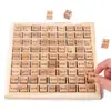 Bloques de Construcción de Madera Tabla de Multiplicar Nueve-Nueve Juguetes Educativos de Madera para la Educación Temprana Ayudas Didácticas Tabla de Cálculo 99