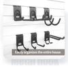 Ganchos para Garaje Sistema de Almacenamiento Personalizado para Pared Herramientas de Jardín Bicicleta Ganchos Metálicos Resistentes para Colgar Moderno Minimalista