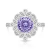 Anillo de Flor de Capullo Cortada Nido de Pájaro de Piedras Preciosas de Colores Más Vendido en Douyin Bañado en Oro Real Incrustado Diamante de Alto Carbono Súper Brillante Anillo de Dedo de Personalidad de Moda
