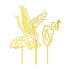 Decoração de bolo Crane Xiangyun plug-in bandeira aniversário antigo aniversário acessórios de panificação cartão acrílico