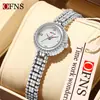 Reloj de Lujo de Gama Alta Accesible Ofns Correa de Acero para Mujer Aliento de Bebé Resistente al Agua Pequeño Redondo Reloj de Cuarzo Retro para Viajero de Negocios