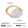 Diseño Silencioso y Elegante, Estilo Elegante Anillo Cuadrado de Acero Inoxidable con Perla de Agua Dulce Oro de 18 Quilates Joyería de Acero Inoxidable