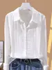 Camisa feminina de manga longa com gola polo, estilosa, versátil e modeladora, moda transfronteiriça europeia e americana da Amazon