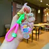 Llavero de Tortuga Luminosa Rellena de Aceite con Tortuga de Cristal Colgante de Arena Movediza Encanto de Regalo Pequeño Decoración para Bolso de Pareja Regalo