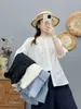 Nova Camisa Feminina de Meia-Manga Bordada de Verão, Solta e Versátil, Camisa Básica Casual Emagrecedora com Barra de Renda