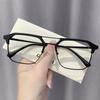 Nuevas gafas planas de negocios de doble haz retro, gafas antiazules, caja simple para estudiantes, marco para miopía, se pueden equipar con miopía