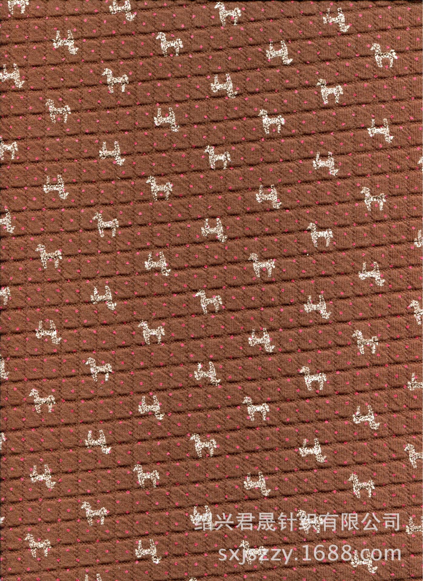 JS-KXM-0006小方格浅棕底印梅红点白马797