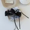 Exquisito pasador de plátano de satén con lunares, estilo coreano, dulce clip vertical para coleta alta, accesorio para el cabello, horquilla, clip de torsión para mujer
