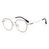 H5219 montura de metal redonda irregular superior e inferior bicolor, montura delgada, patilla delgada, montura óptica para hombre y mujer, montura simple para miopía