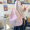 Mochila feminina transfronteiriça 2026 estilo coreano, design de bolinhas, fofa, adequada para alunos do ensino fundamental e médio