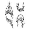 Decoraciones para Uñas de Aleación en Forma de Media Luna Estilo Francés, Colgante de Mariposa Hueca Tridimensional, Uñas Portátiles DIY de Alta Gama con Accesorios de Pedrería Grandes