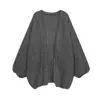 Cárdigan de punto talla grande para mujer, estilo otoño e invierno, disimula la grasa corporal, te hace lucir más delgada, corte holgado, adecuado para usar en capas, abrigo de cuello redondo de principios de otoño, suéter casual