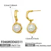 Pendientes de Aro con Colgante de Perla en Forma de C de Acero Inoxidable Chapado en Oro Grueso de 18K Pendientes Exquisitos Elegantes Modernos Clásicos Versátiles