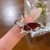 Exquisito anillo abierto de mariposa de circonita para mujer, anillo de diseño de nicho, estilo frío ins avanzado, personalidad, ajustable ~