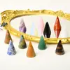 Soporte para Anillos con Forma de Cono de Cristal Natural Soporte para Almacenamiento de Anillos Multimineral Estante de Exhibición de Joyería para Escritorio Venta al por Mayor Transfronteriza