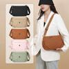 Bolsa de ombro simples nova de cor sólida, leve, casual, para todas as ocasiões, para atividades ao ar livre, pequena bolsa quadrada, elegante, para deslocamento, bolsa transversal plissada