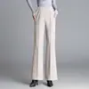 Pantalones largos ajustados, que realzan la figura, de cintura elástica, ligeramente acampanados para mujer, nueva colección otoño/invierno 2026, versátiles, de cintura alta, holgados, casuales